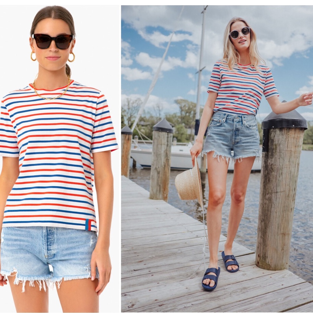 Kyle The Modern White True Poppy 
Women's Striped T-Shirt